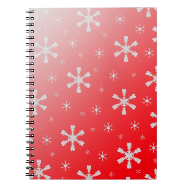 Caderno Espiral Notebook Red Snowflakes (Frente)