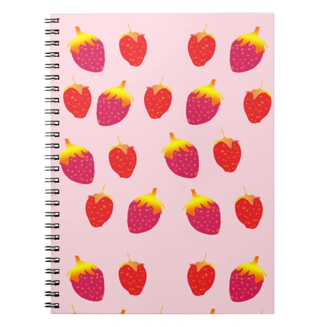Caderno Espiral Notebook Red Straberries Spiral (Frente)