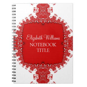 Caderno Espiral Notebook Red White Regor Lace