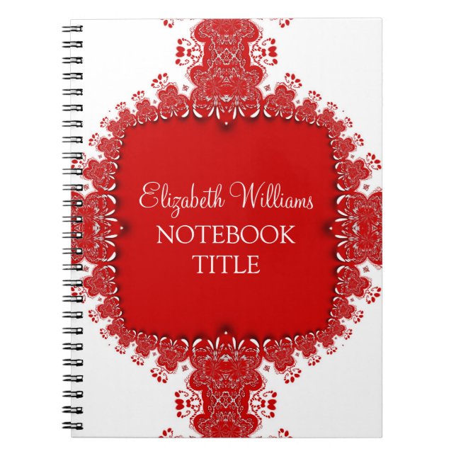 Caderno Espiral Notebook Red White Regor Lace (Frente)