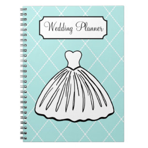 Caderno Espiral Notebook Retro Aqua Wedding Planner