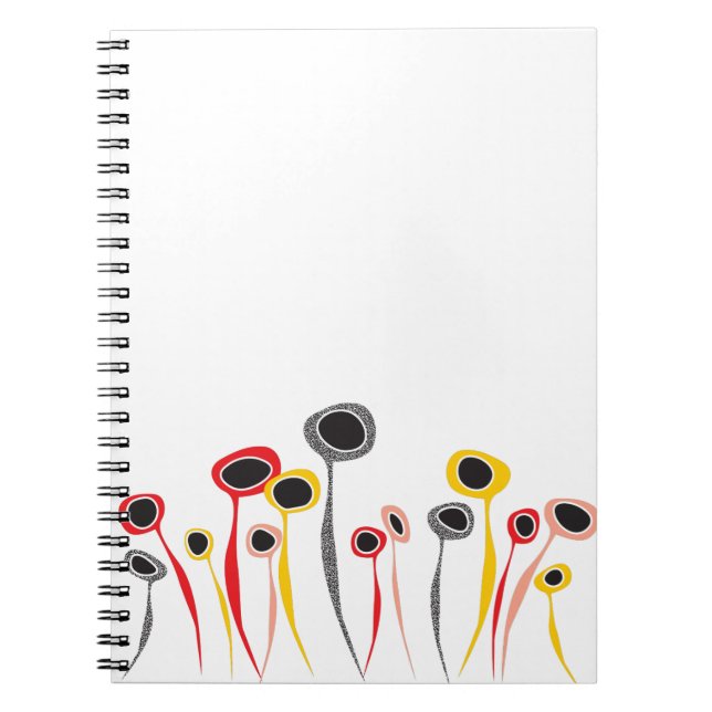 Caderno Espiral Notebook Retro Flowers (Frente)