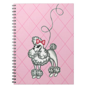 Caderno Espiral Notebook Retro francês Pink Poodle School Class
