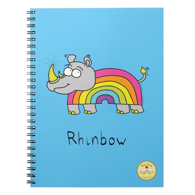 Caderno Espiral Notebook Rhinbow Rhino Rainbow (Frente)
