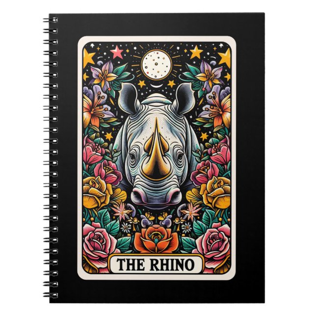 Caderno Espiral Notebook Rhino Spirit Tarot Card (Frente)