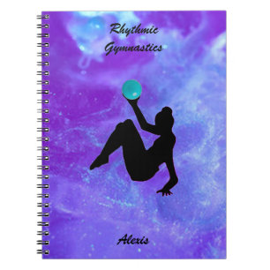 Caderno Espiral Notebook Rhythmic Gymnastics Ball Routine Galaxy