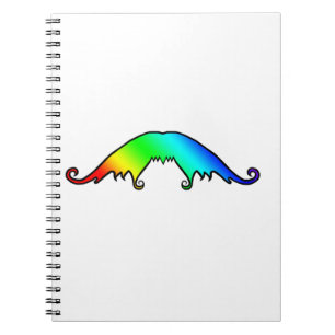 Caderno Espiral Notebook rico Rainbow Mustache
