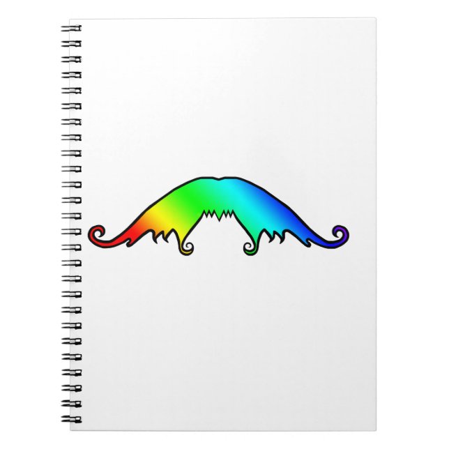 Caderno Espiral Notebook rico Rainbow Mustache (Frente)
