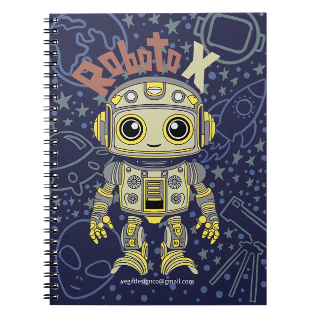 Caderno Espiral Notebook Robot Boy Spiral (Frente)