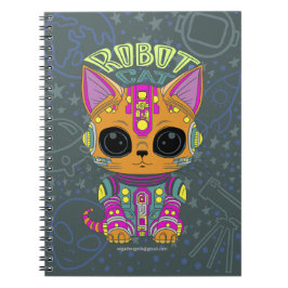 Caderno Espiral Notebook Robot Cat