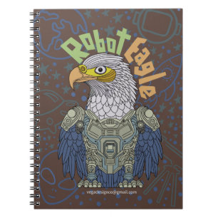 Caderno Espiral Notebook Robot Eagle