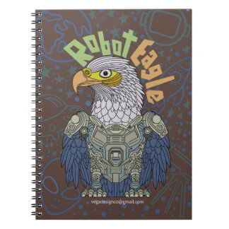 Caderno Espiral Notebook Robot Eagle