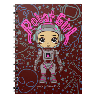 Caderno Espiral Notebook Robot Girl Spiral