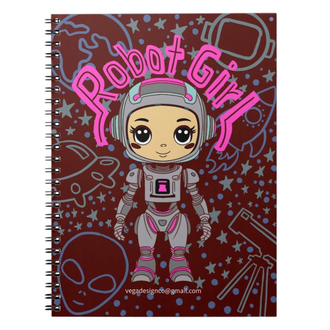 Caderno Espiral Notebook Robot Girl Spiral (Frente)