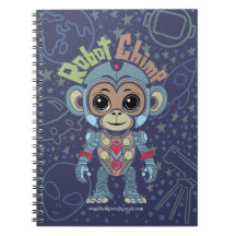 Notebook Robot Monkey Spiral