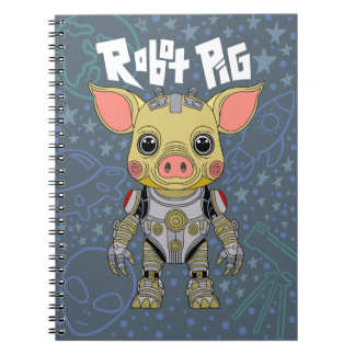 Caderno Espiral Notebook Robot Pig Spiral