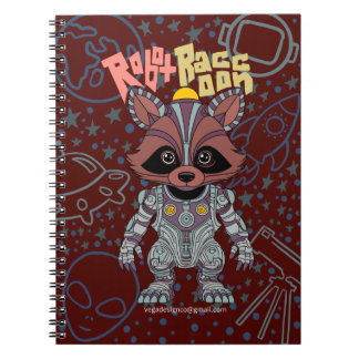 Caderno Espiral Notebook Robot Raccoon Spiral