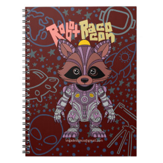 Caderno Espiral Notebook Robot Raccoon Spiral