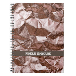 Caderno Espiral Notebook Rocky Classy Rosa Dourado Monograma