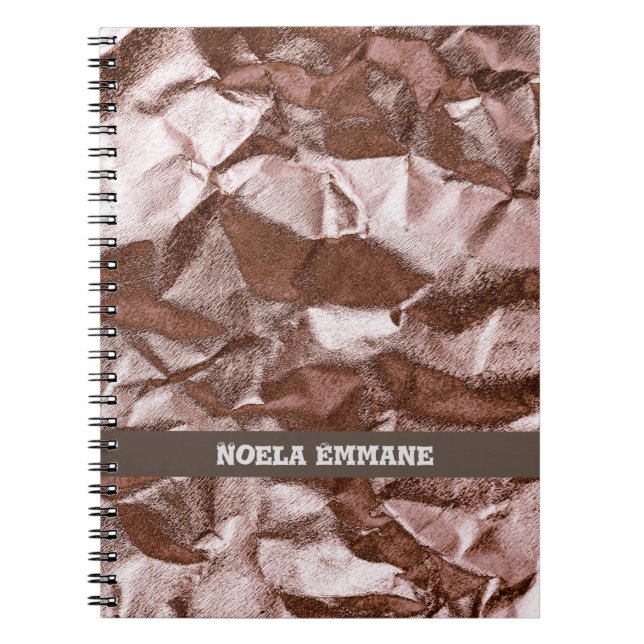 Caderno Espiral Notebook Rocky Classy Rosa Dourado Monograma (Frente)
