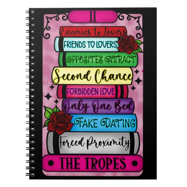 Caderno Espiral Notebook Romance Tropes Tarot (Frente)