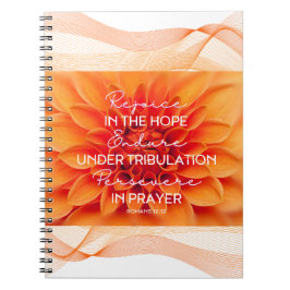 Caderno Espiral Notebook Romanos JW 12:12 Aproveite Perseverante