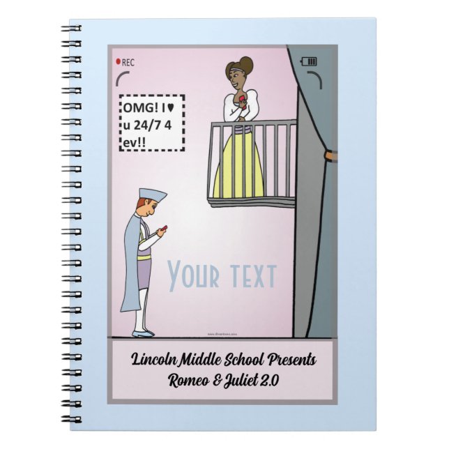 Caderno Espiral Notebook Romeu e Julieta 2.0 Espiral (Frente)