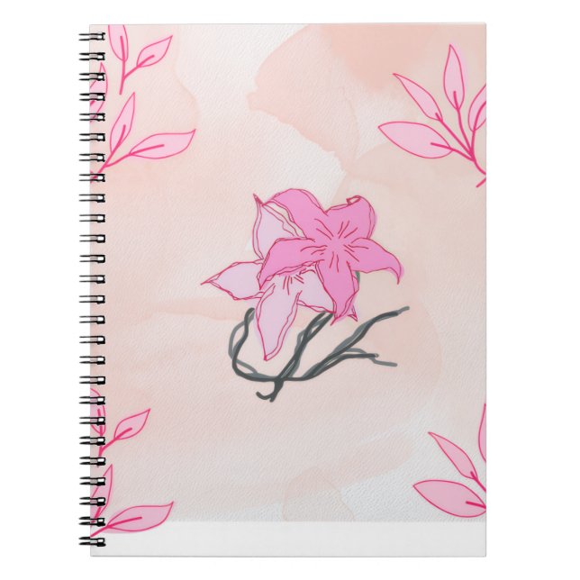 Caderno Espiral notebook rosa (Frente)
