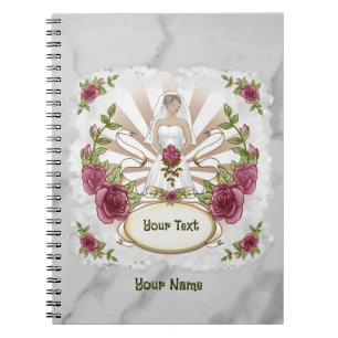 Caderno Espiral Notebook rosa Bride Wedding
