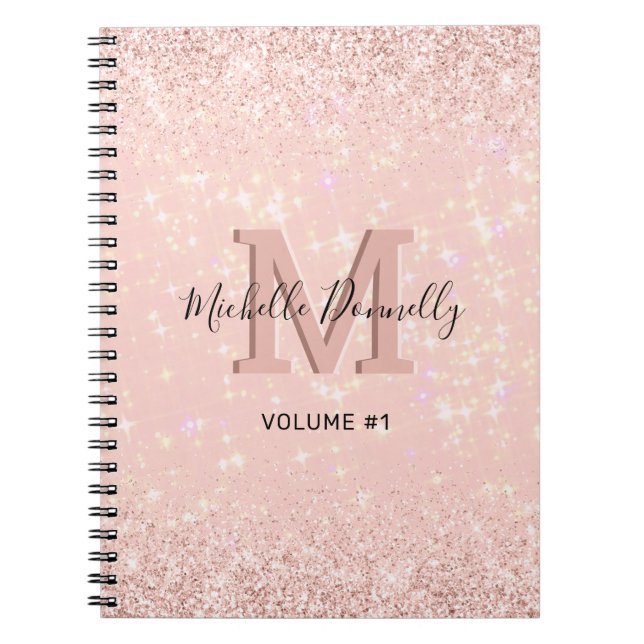 Caderno Espiral Notebook Rosa Cinzento Monograma (Frente)
