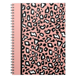 Caderno Espiral Notebook rosa e negro-leopardo
