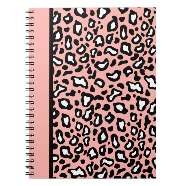 Caderno Espiral Notebook rosa e negro-leopardo (Frente)