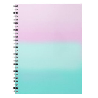 Caderno Espiral Notebook rosa e turquesa Pastel
