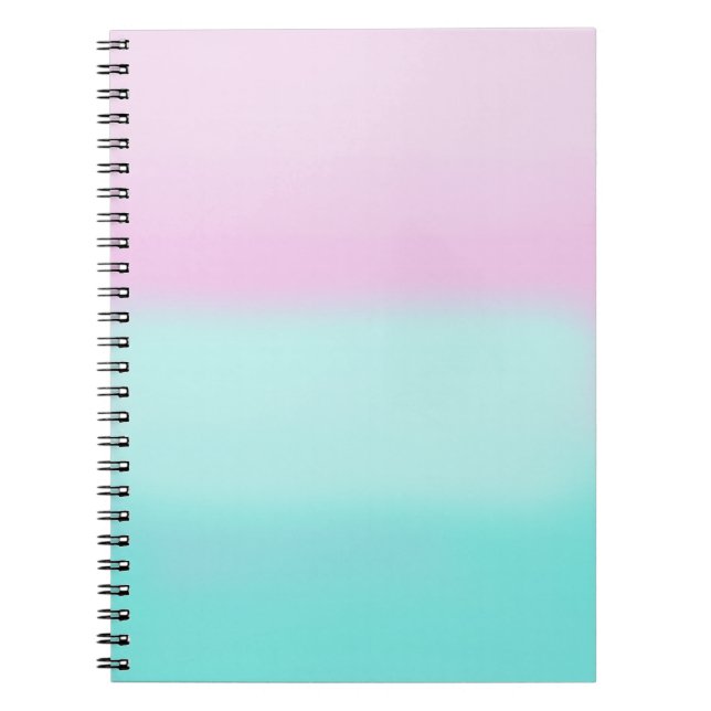 Caderno Espiral Notebook rosa e turquesa Pastel (Frente)