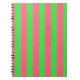 Caderno Espiral Notebook rosa e verde em faixa