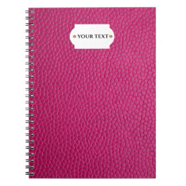Caderno Espiral Notebook rosa em couro
