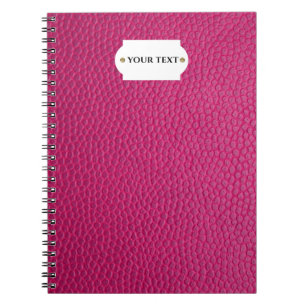 Caderno Espiral Notebook rosa em couro
