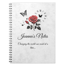 Notebook Rosa, Tinta e Tempo Personalizado