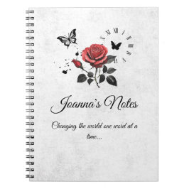 Caderno Espiral Notebook Rosa, Tinta e Tempo Personalizado