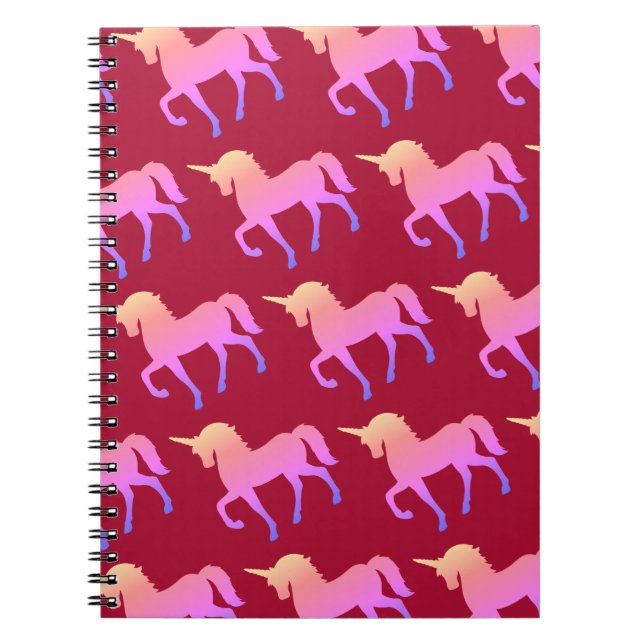 Caderno Espiral Notebook Rosa Unicorns (Frente)
