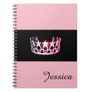 Caderno Espiral Notebook Rosa USA - Nome Personalizado