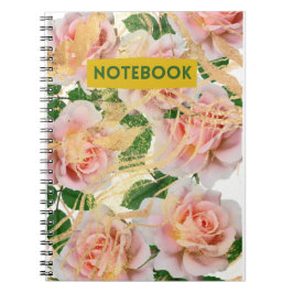Caderno Espiral notebook rosas rosas