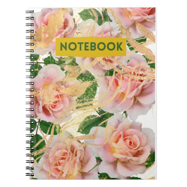 Caderno Espiral notebook rosas rosas (Frente)