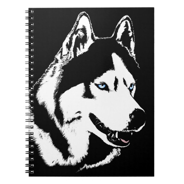 Caderno Espiral Notebook Rouco Pup Siberian Husky Dons & Livros (Frente)