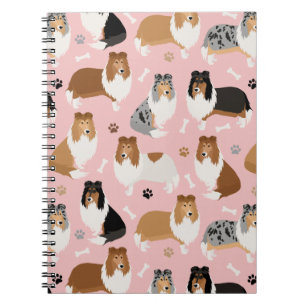 Caderno Espiral Notebook Rough Collie Paws and Bones