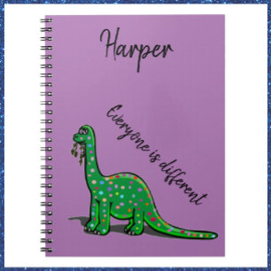 Caderno Espiral Notebook Roxo Dinossauro Verde