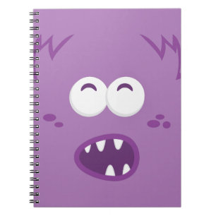 Caderno Espiral Notebook Roxo Monster Face