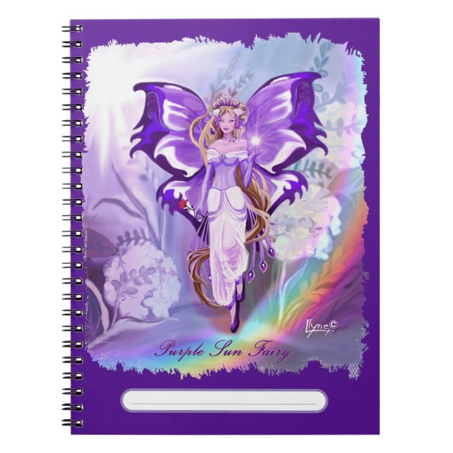 Caderno Espiral Notebook Roxo Sun Fairy (Frente)
