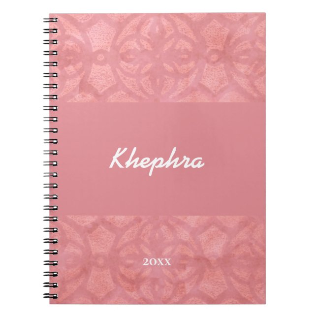 Caderno Espiral Notebook Ruddy Pink Name e Year (Frente)