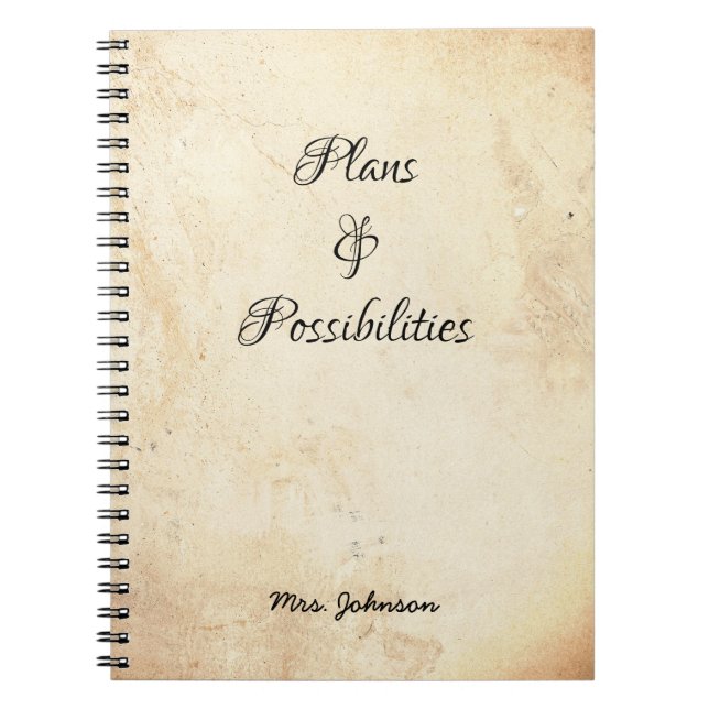 Caderno Espiral Notebook russo sobre planos e possibilidades (Frente)